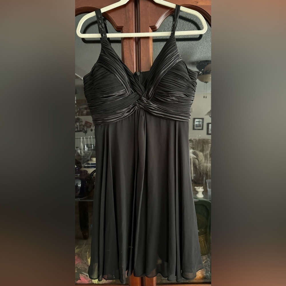 S.L. Fashions Black Cocktail Dress Midi